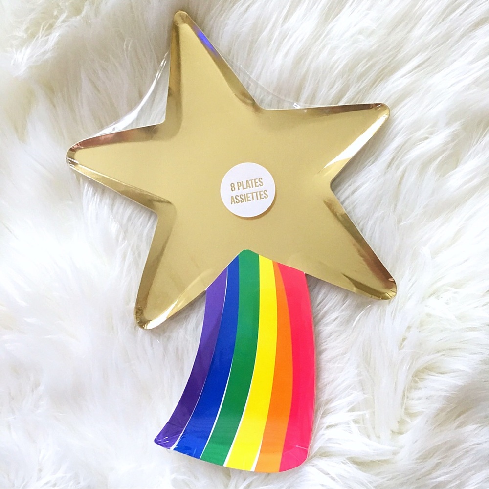 Meri Meri Shooting Star Rainbow Paper Plates 8 ps